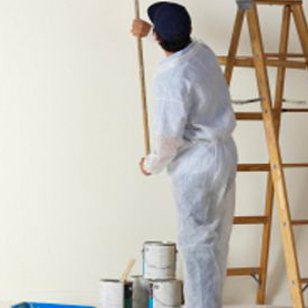 PJM Decorators Painting Wall with Roller